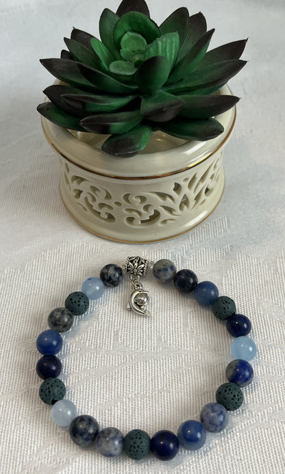 Ocean Harmony Lapis Bracelet with Dolphin Charm