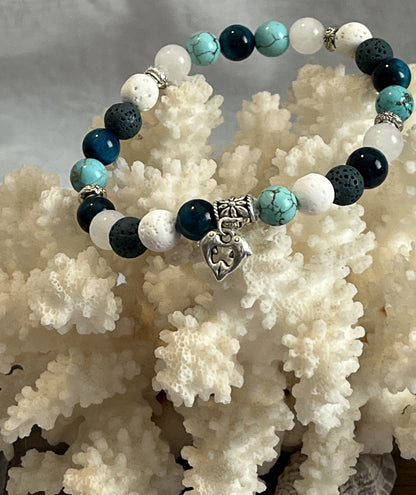 Ocean Breeze Lava Rock Bracelet