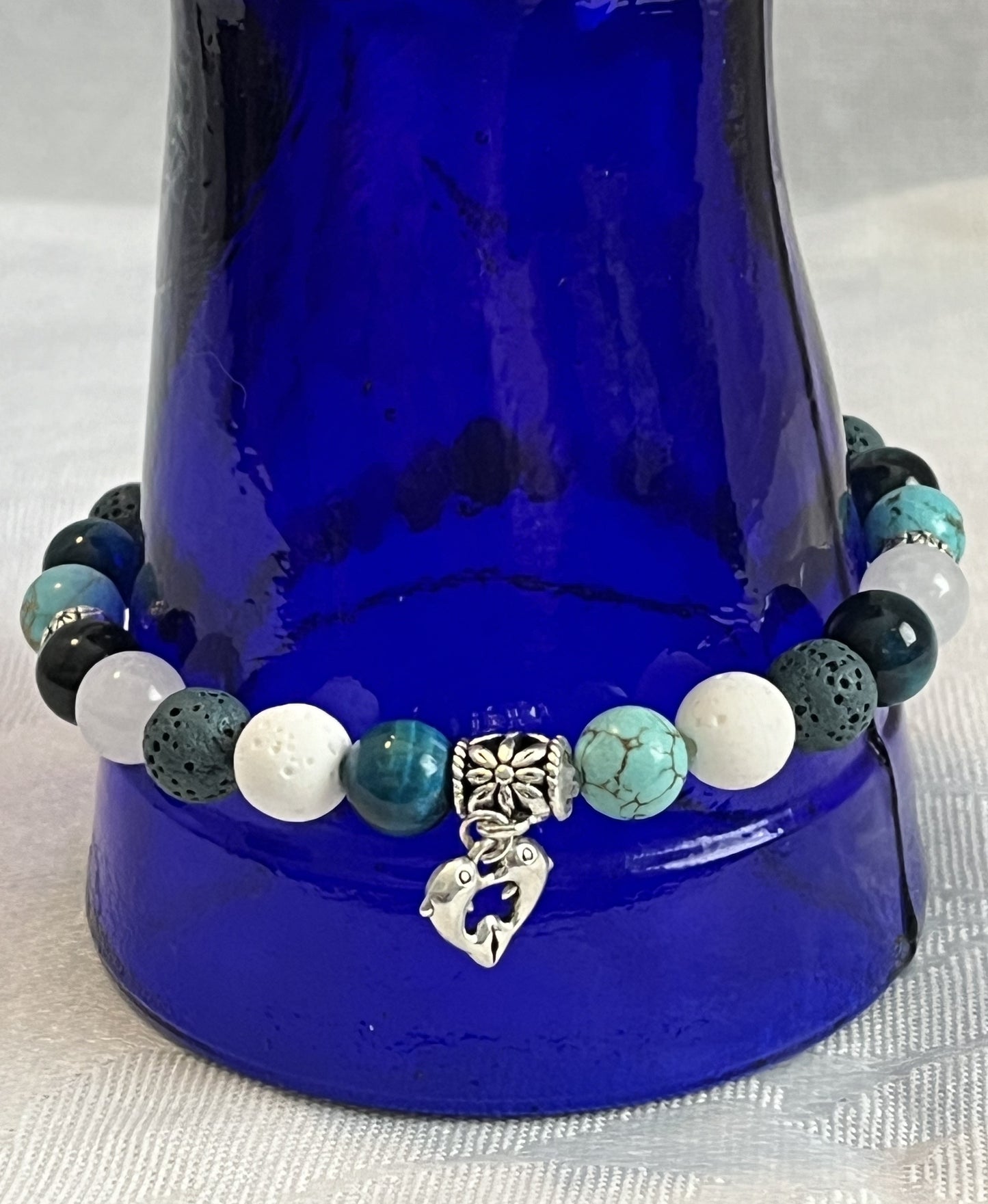 Ocean Breeze Lava Rock Bracelet