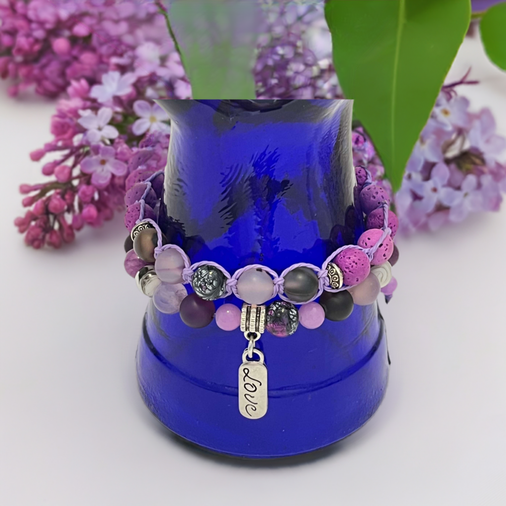 Love Charm Purple Aromatherapy Essentials Oil Bracelet