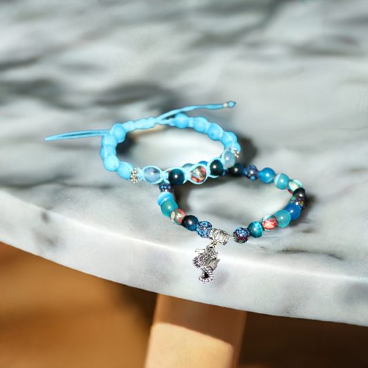 Dive into Serenity: Aqua Blue Sea Horse Diffuser Bracelet