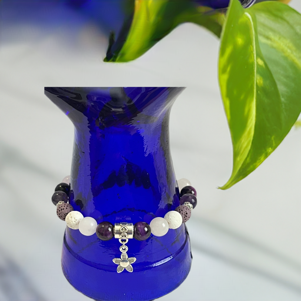 Purple Iris Blooms Diffuser Bracelets