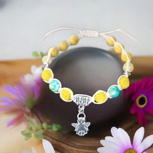 Yellow Lava Rock Anklet