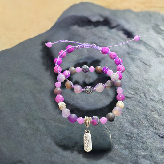 Love Charm Purple Aromatherapy Essentials Oil Bracelet