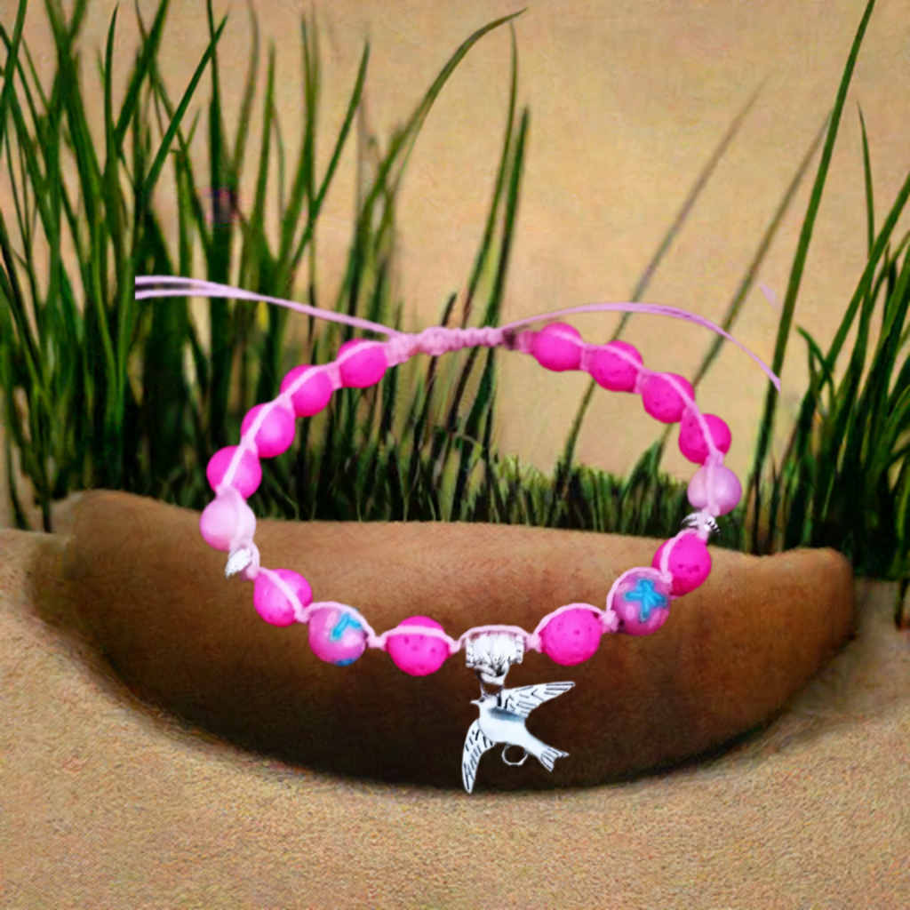 Serene Pink Lava Rock Anklet