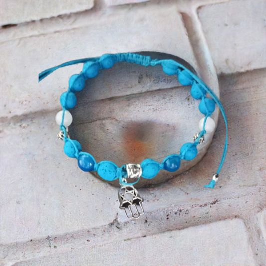 Celestial Serenity" Aqua Blue Lava Rock Anklet