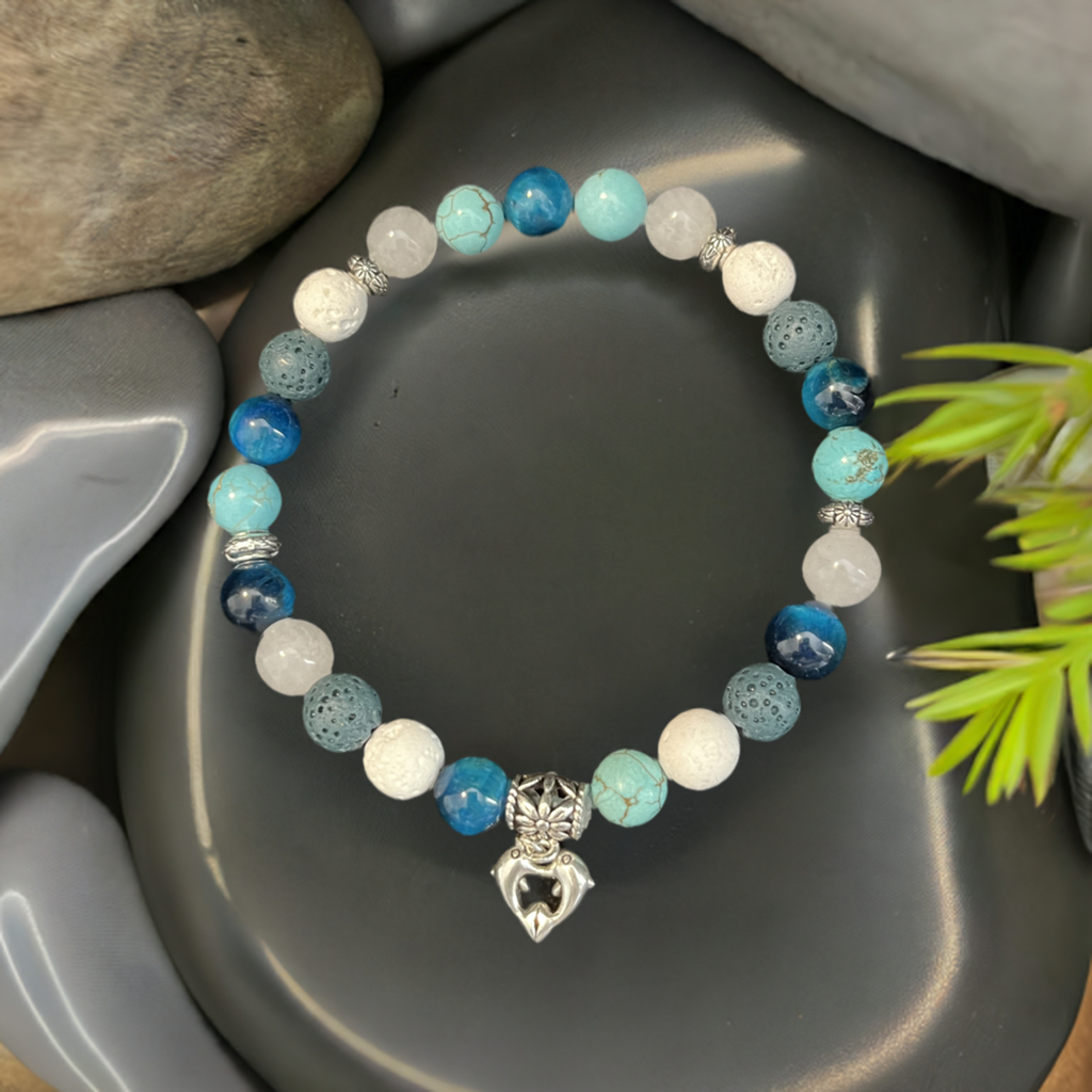 Ocean Breeze Lava Rock Bracelet