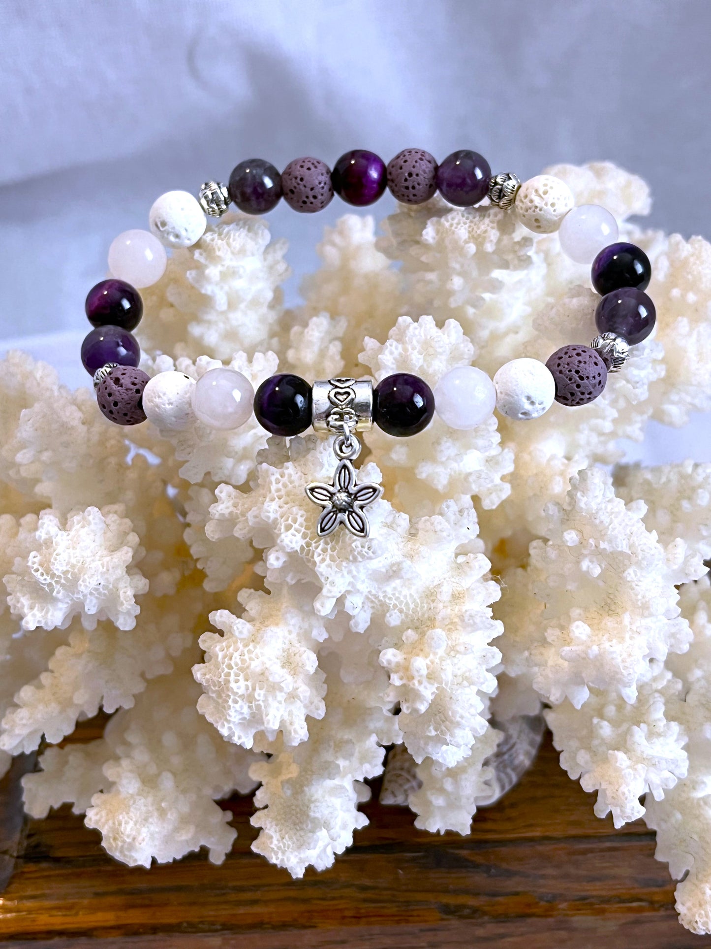 Purple Iris Blooms Diffuser Bracelets